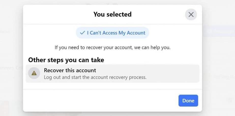 recover hacked Facebook account