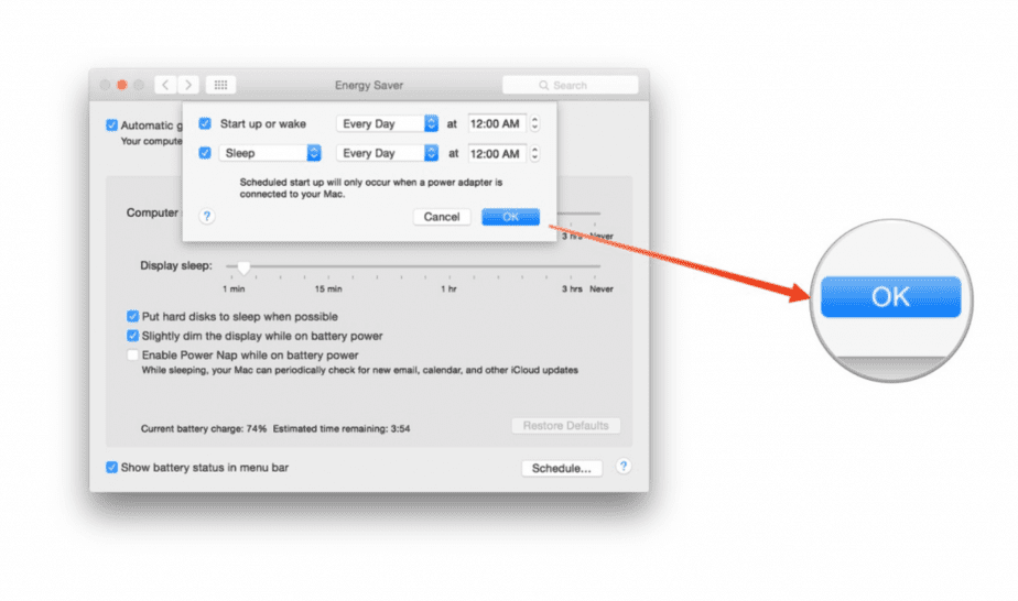 How to Schedule Power On and Off on Apple Computers