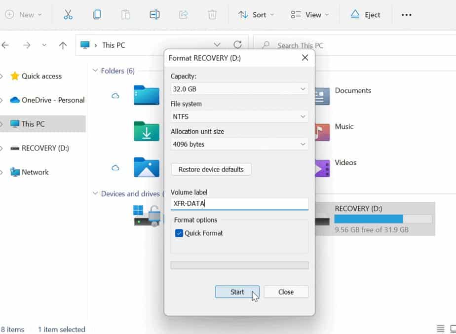 How to Format a Hard Drive in Windows 11