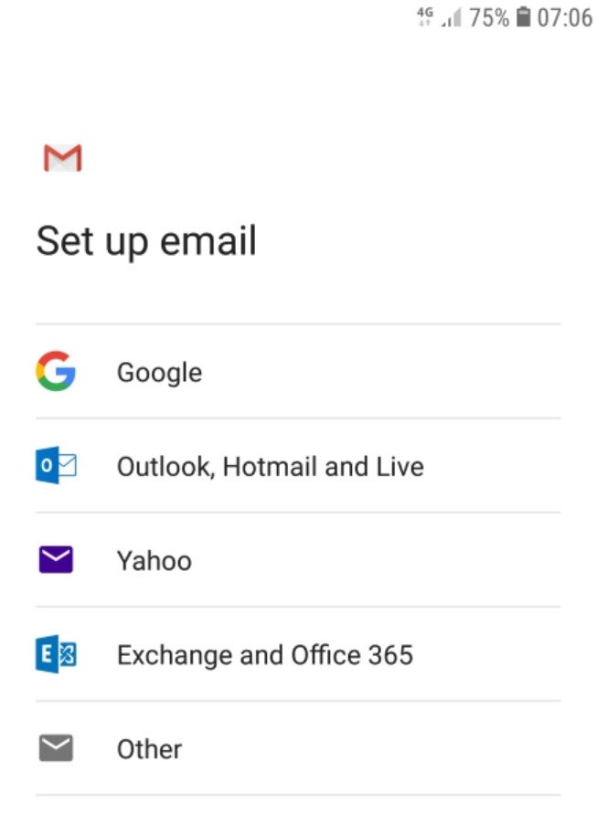 add hotmail account to Android